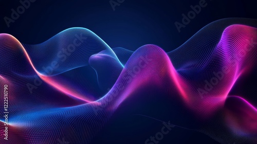 Abstract futuristic molecules technology with polygonal shapes on dark blue background, digital innovation and connectivity concept, 3d vector design representation of scientific advancements and high