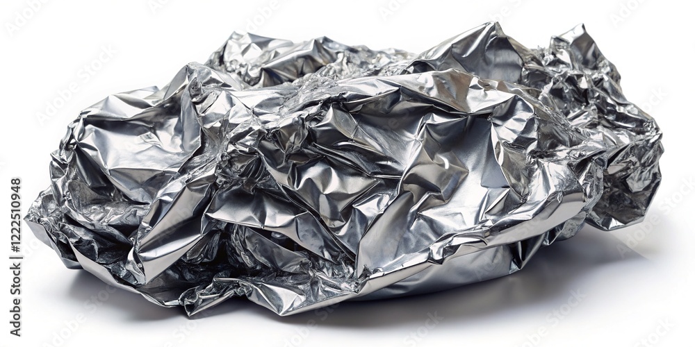 Shiny Crumpled Gray Foil Texture, Food Packaging, High Detail Shiny Crumpled Gray Foil Texture, Food Packaging, High Detail