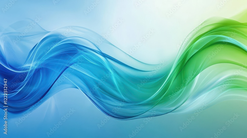 Abstract Blue and Green Flowing Wave Background with Light and Shadow. Abstract Blue and Green Flowing Wave Background with Light and Shadow.