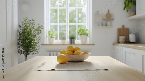 Scandinavian Style Minimalist Kitchen Interior - Generative AI