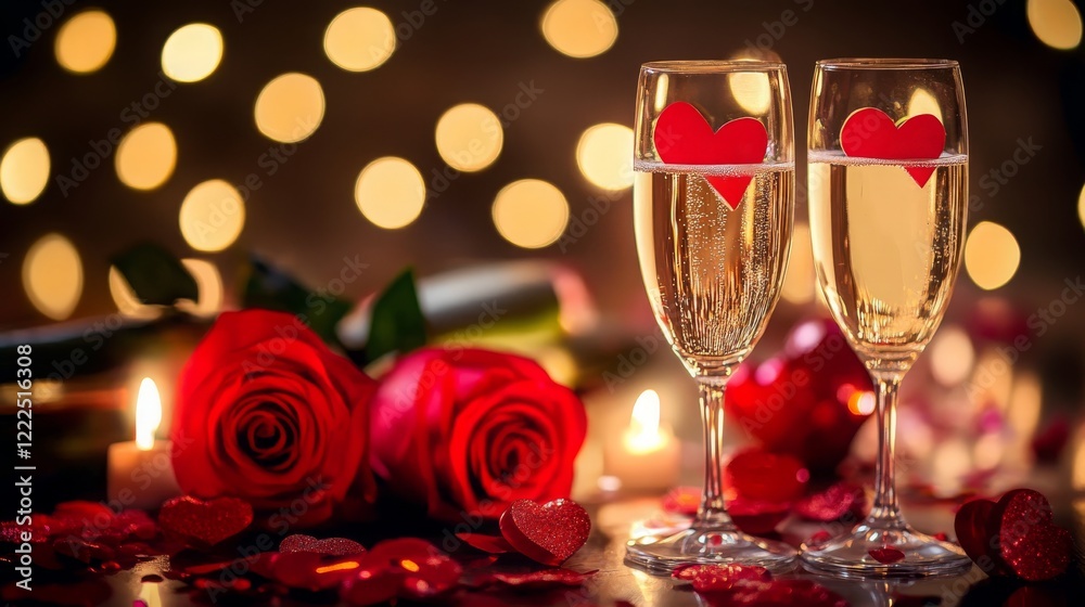 Romantic candlelit dinner, Generative AI, Romantic candlelit dinner, Generative AI,