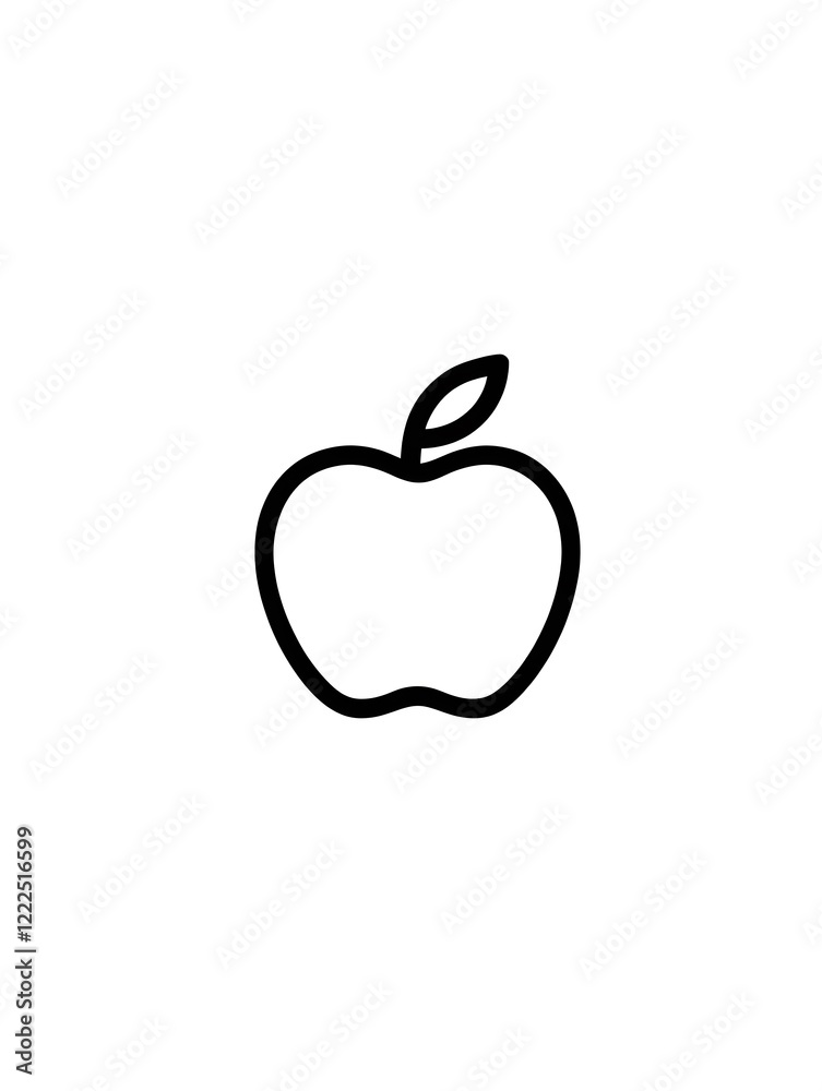 Isolated Simple Healthy Apple Fruit Food Nutrition icon symbol Isolated Simple Healthy Apple Fruit Food Nutrition icon symbol