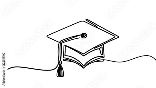 Draw one continuous line of toga caps,