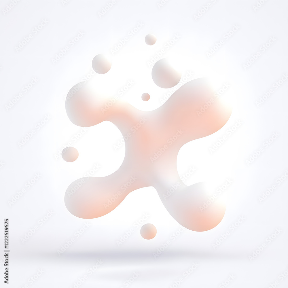 Obraz premium White Organic metaball shape 3d illustration isolated on white background
