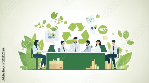 Team Meeting Green Business Strategy and Sustainable Practices