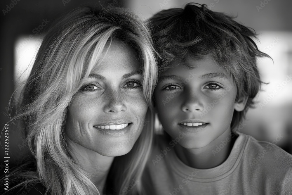 Mother and son share a joyful moment indoors during a sunny afternoon