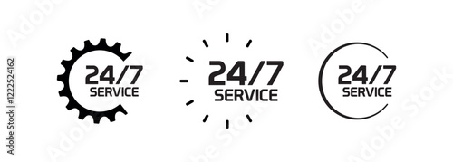 24 h service icon on white background