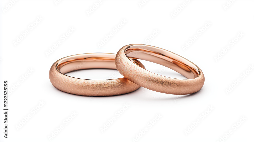 Elegant Rose Gold Wedding Bands on Soft White Background for Romantic Celebrations Elegant Rose Gold Wedding Bands on Soft White Background for Romantic Celebrations