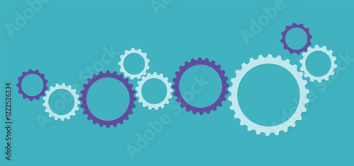 Simple cogwheel, gear wheel vector illustration for apps and websites. The business mechanism, progress, construction concept, or UI element