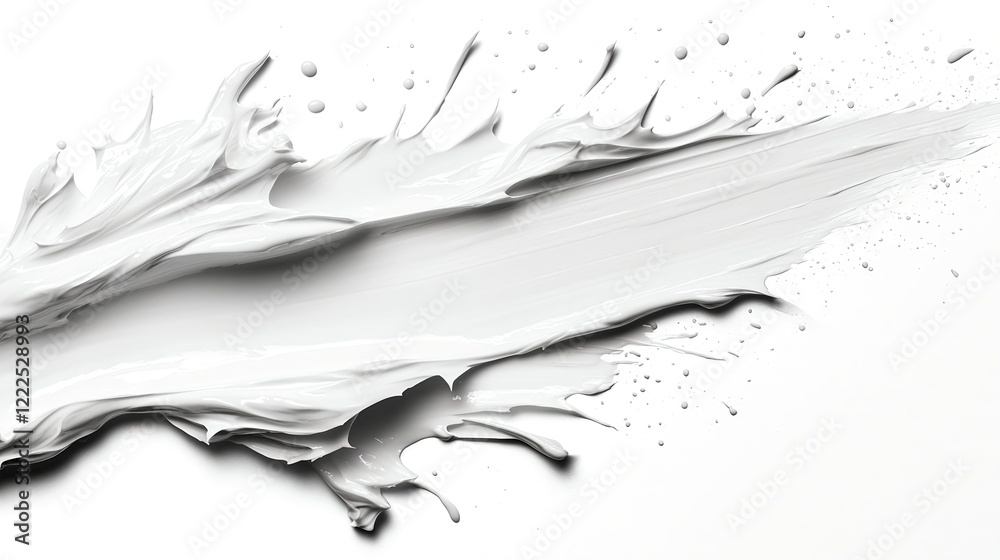 Abstract White Paint Splash on White Surface Creating Dynamic Effect Abstract White Paint Splash on White Surface Creating Dynamic Effect