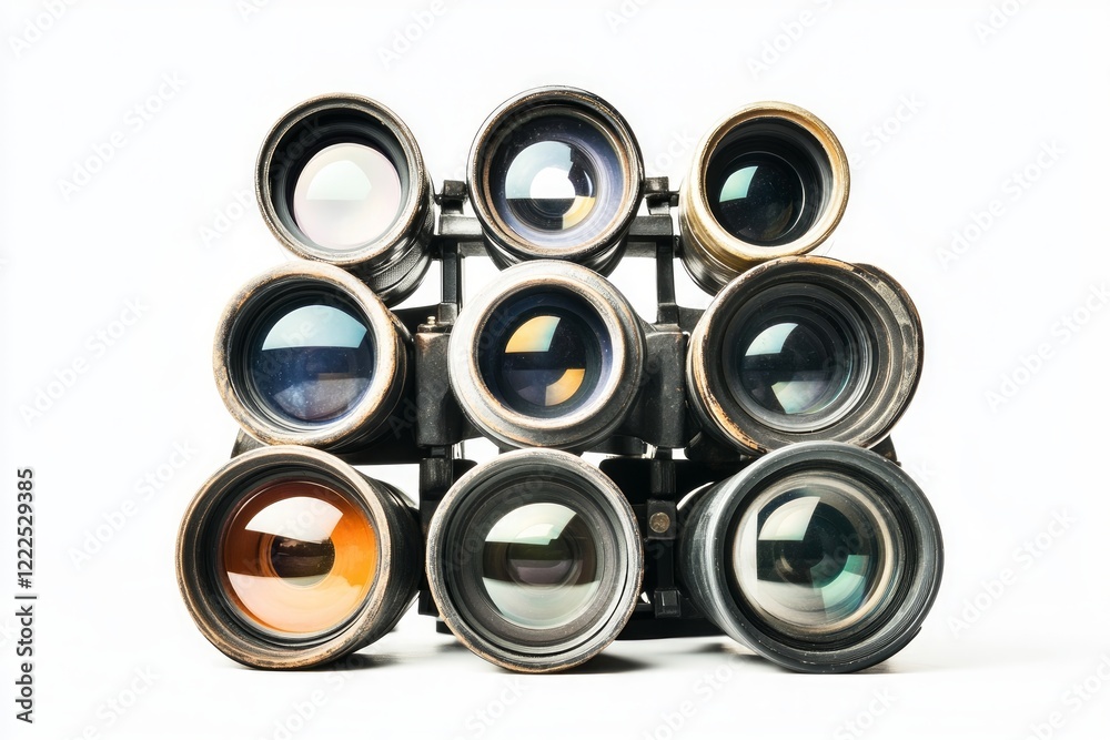 206. Multi-tiered view on a collection of binoculars, studio lighting, isolated on a white background --ar 3:2 --v 6.1 Job ID: 3184abc3-99af-4451-841c-3a30b702ea80 206. Multi-tiered view on a collection of binoculars, studio lighting, isolated on a white background --ar 3:2 --v 6.1 Job ID: 3184abc3-99af-4451-841c-3a30b702ea80