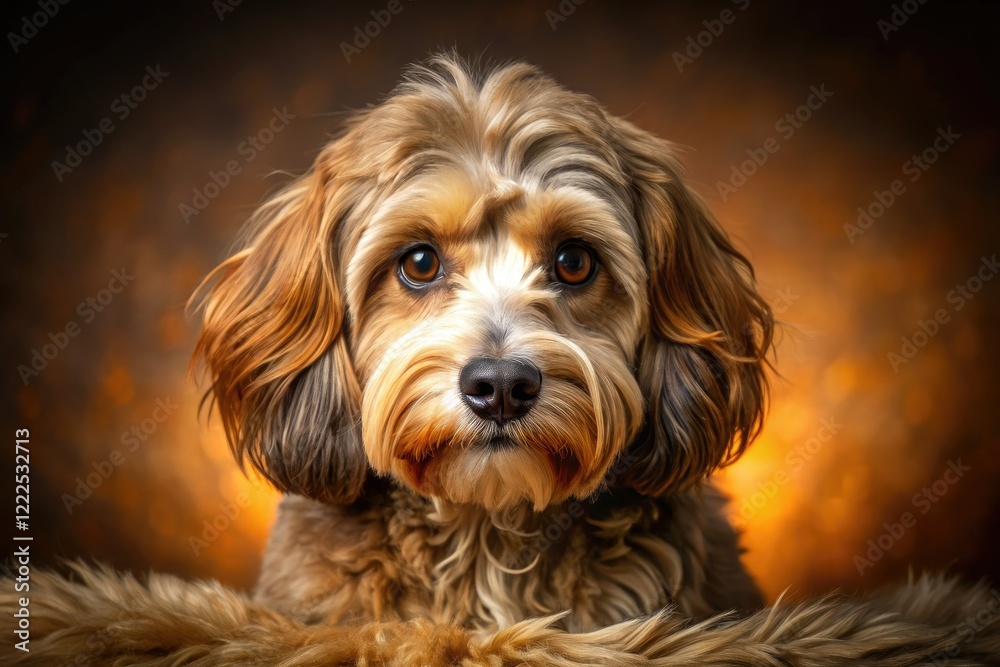 Adorable Doxiepoo puppy portrait: professional studio photography captures its irresistible charm. Adorable Doxiepoo puppy portrait: professional studio photography captures its irresistible charm.