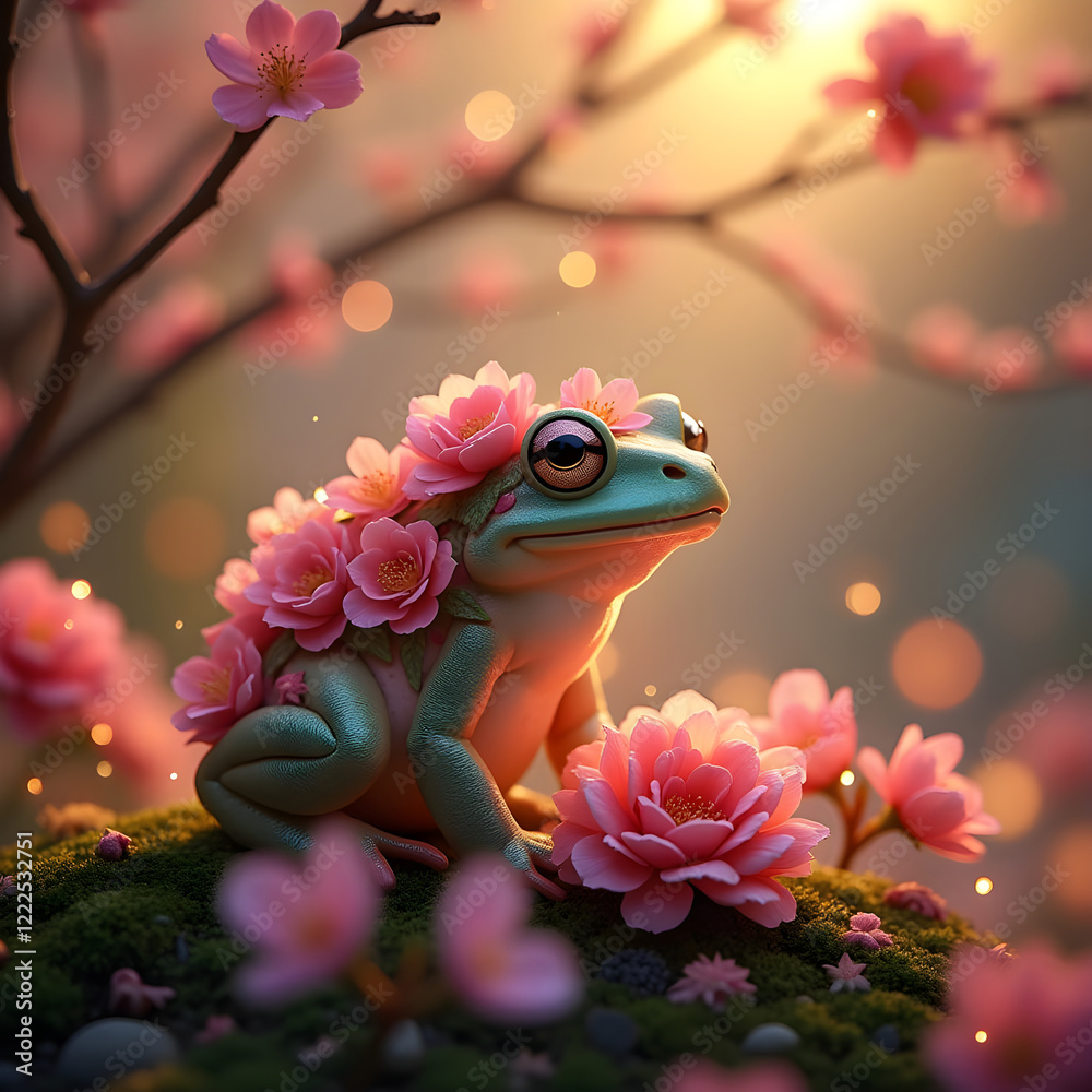 Blossom Frog at Dusk, Valentine's Day card