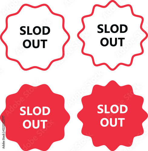 slod out flat and line icon set. slod out tag set. seling item slod out design. High-Quality Sold Out Label. Sorry this event is sold out vector illustration