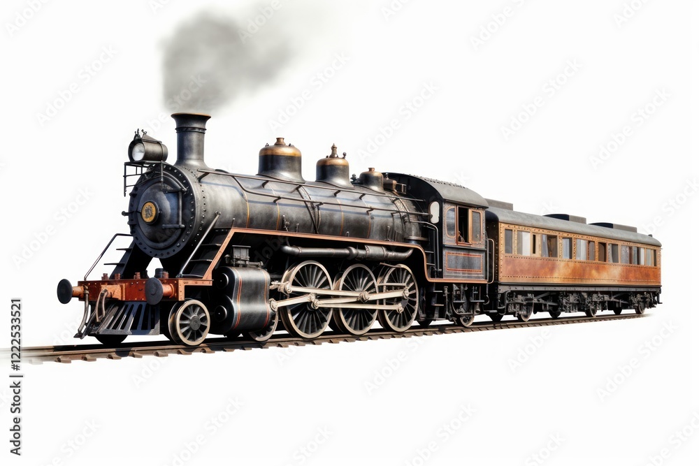 Naklejka premium Classic train locomotive vehicle railway.