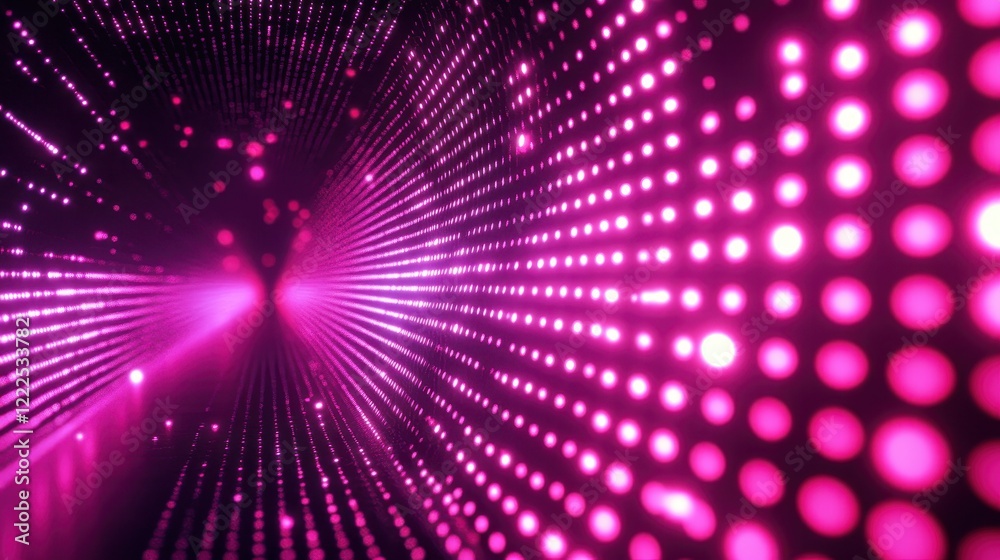 Abstract Pink Tunnel of Light Glowing Dot Matrix Perspective. Abstract Pink Tunnel of Light Glowing Dot Matrix Perspective.