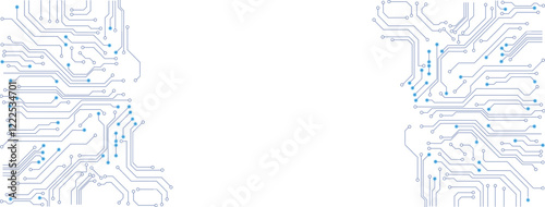 Circuit board, glowing blue lines, cyber texture, electric maze, microchip design, technological wallpaper, neon traces, high-tech grid dark background