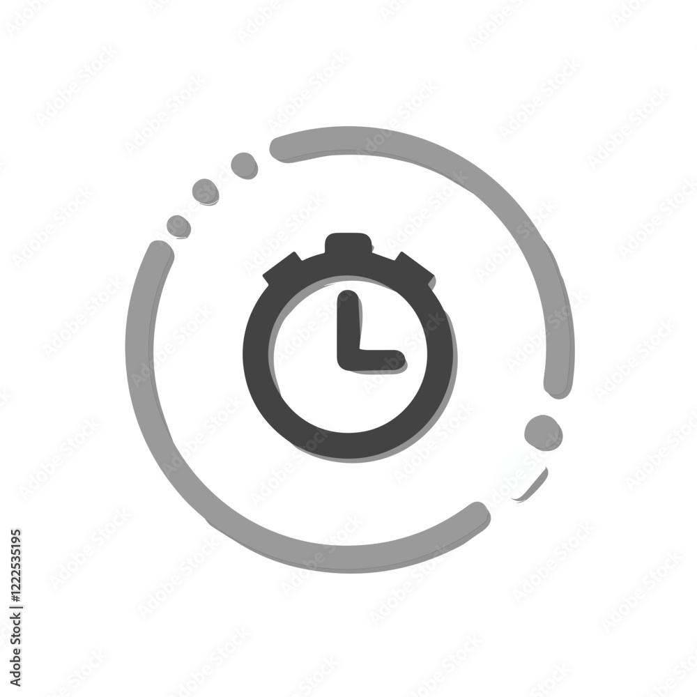 Stopwatch icon in minimalist black and white style. Stopwatch icon in minimalist black and white style.