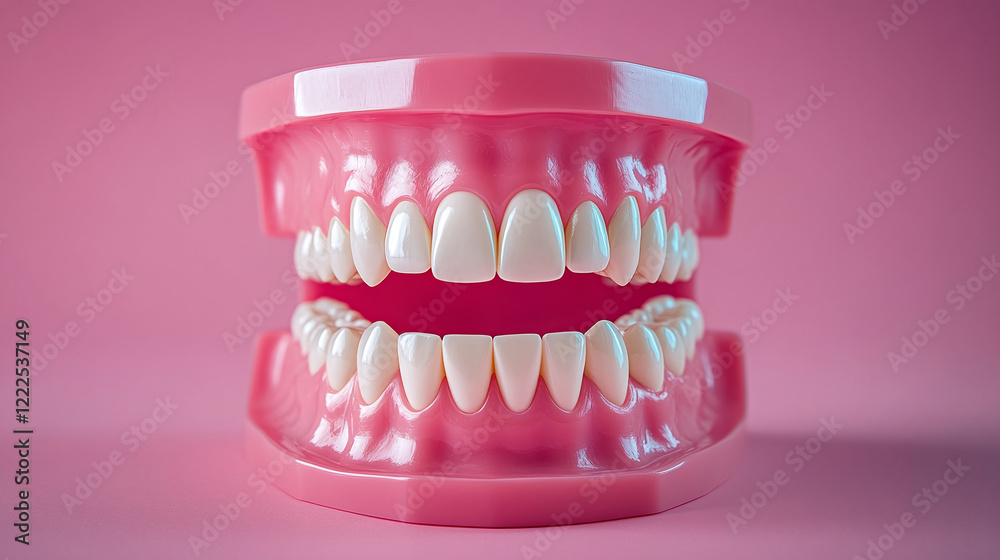 Fototapeta premium Realistic Dental Implant Model with Natural Teeth Showing Oral Health Practices and Treatment Options for Restorative Dentistry and Aesthetic Procedures