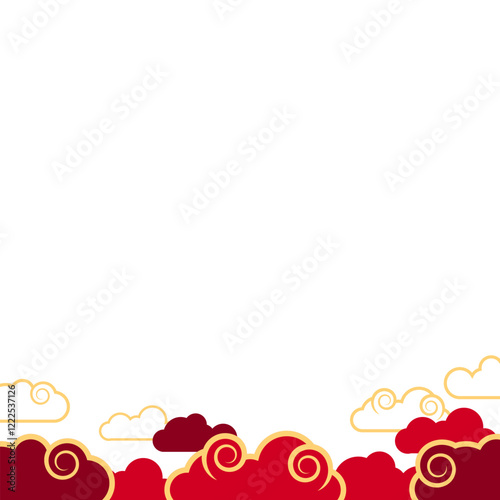 Abstract Chinese Cloud Border Decoration