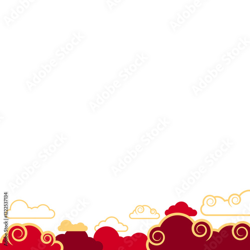 Abstract Chinese Cloud Border Decoration