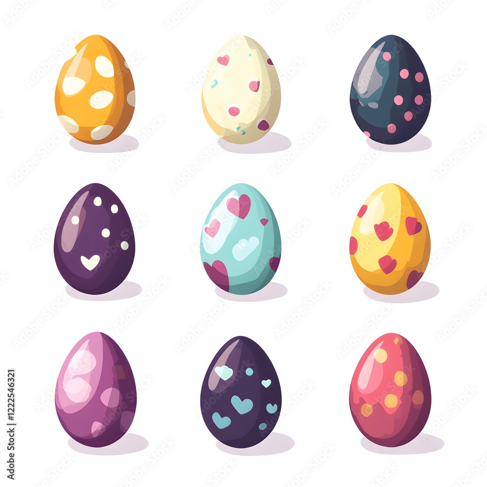set of easter eggs set of easter eggs