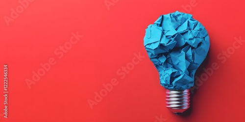Creative Crumpled Paper Lightbulb Idea Concept