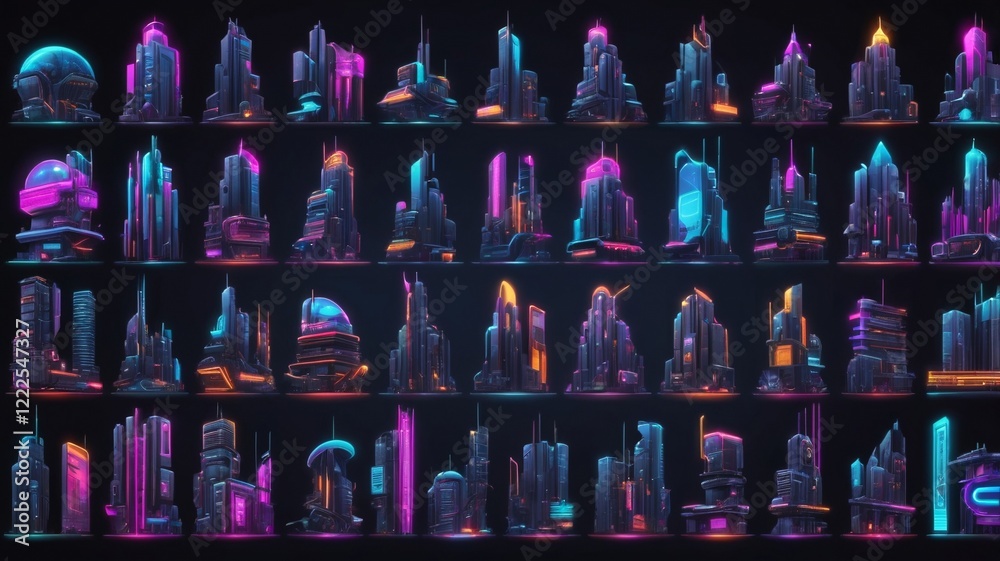 Fototapeta premium Cyberpunk Cityscapes