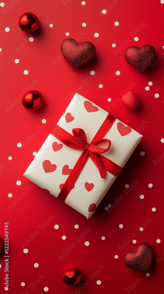 Valentine's Day themed arrangement on a bright background. Valentine's Day themed arrangement on a bright background.