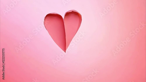 paper heart against a pale pink background