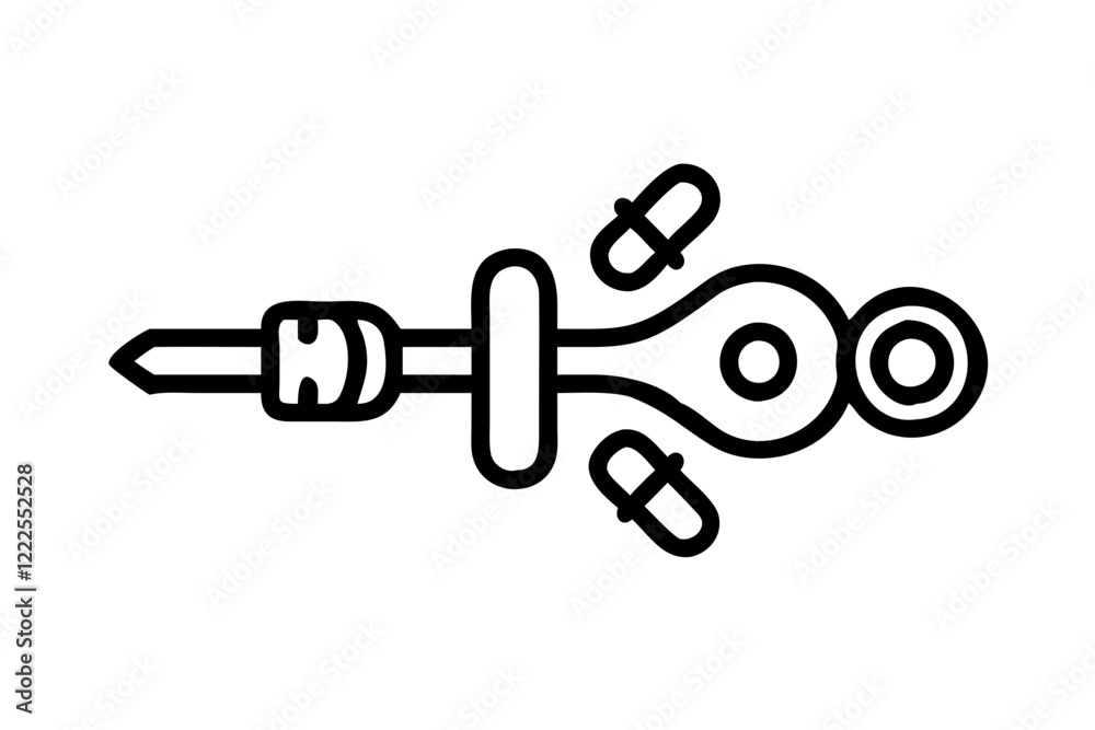Silhouette vector illustration of a Anti-Tamper Mechanisms on a white background. Silhouette vector illustration of a Anti-Tamper Mechanisms on a white background.