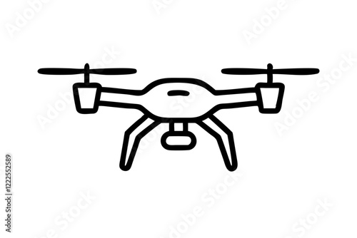 Silhouette vector illustration of a Security Drones on a white background.