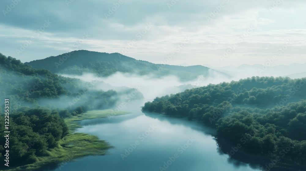 A tranquil and magical image featuring a lake surrounded by beautiful woodland. A tranquil and magical image featuring a lake surrounded by beautiful woodland.