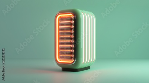 Retro Candy Dispenser with LED Lit Compartments - Ultra-Detailed Cinematic Image of 1950s Inspired Design photo