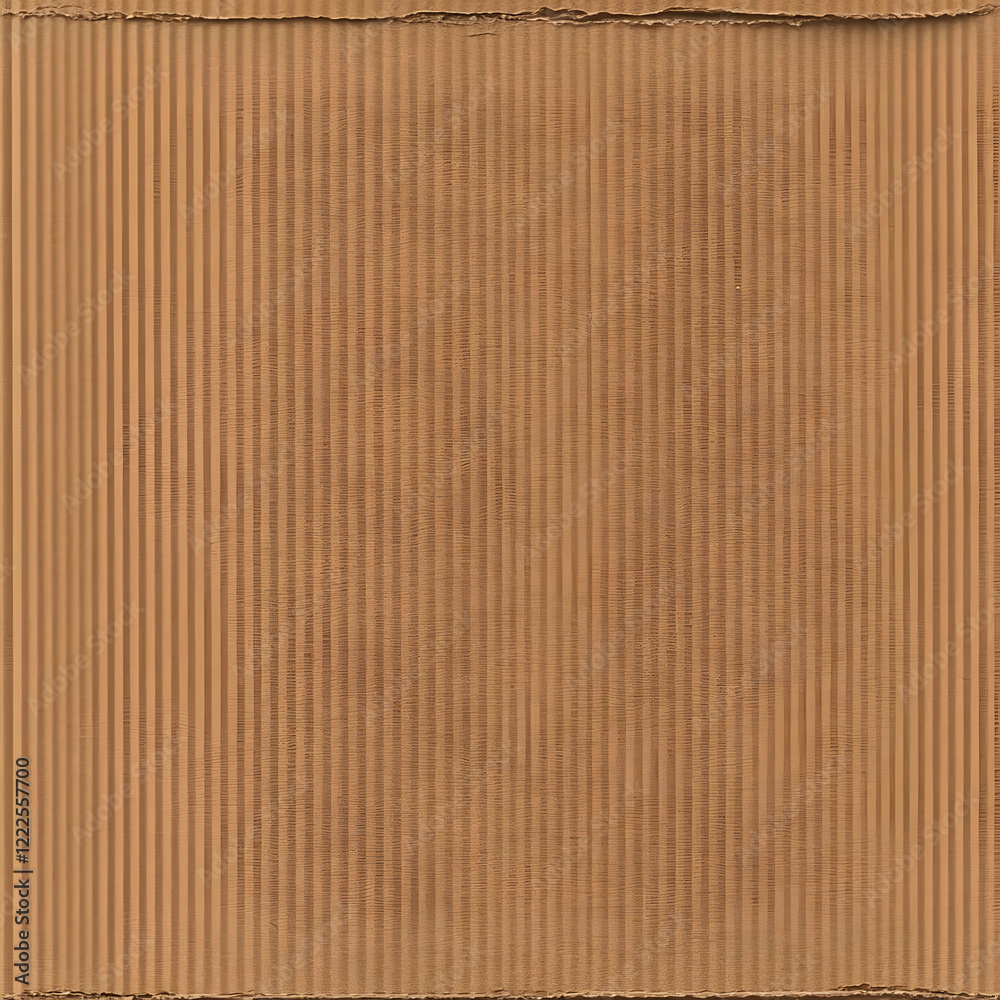 Close-up of Corrugated Cardboard Texture Reveals Detailed Ridges and Grooves in Warm Brown Hues. Close-up of Corrugated Cardboard Texture Reveals Detailed Ridges and Grooves in Warm Brown Hues.