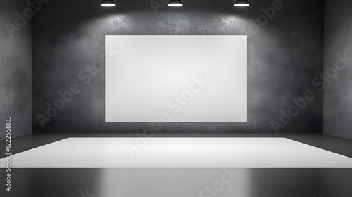 Wallpaper Mural Blank Canvas in Modern Gallery Space Mockup Torontodigital.ca