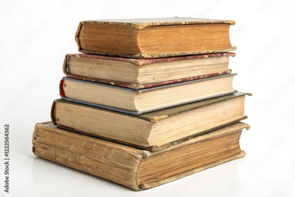 stack of old books isolated on white background with clipping path for education concept stack of old books isolated on white background with clipping path for education concept