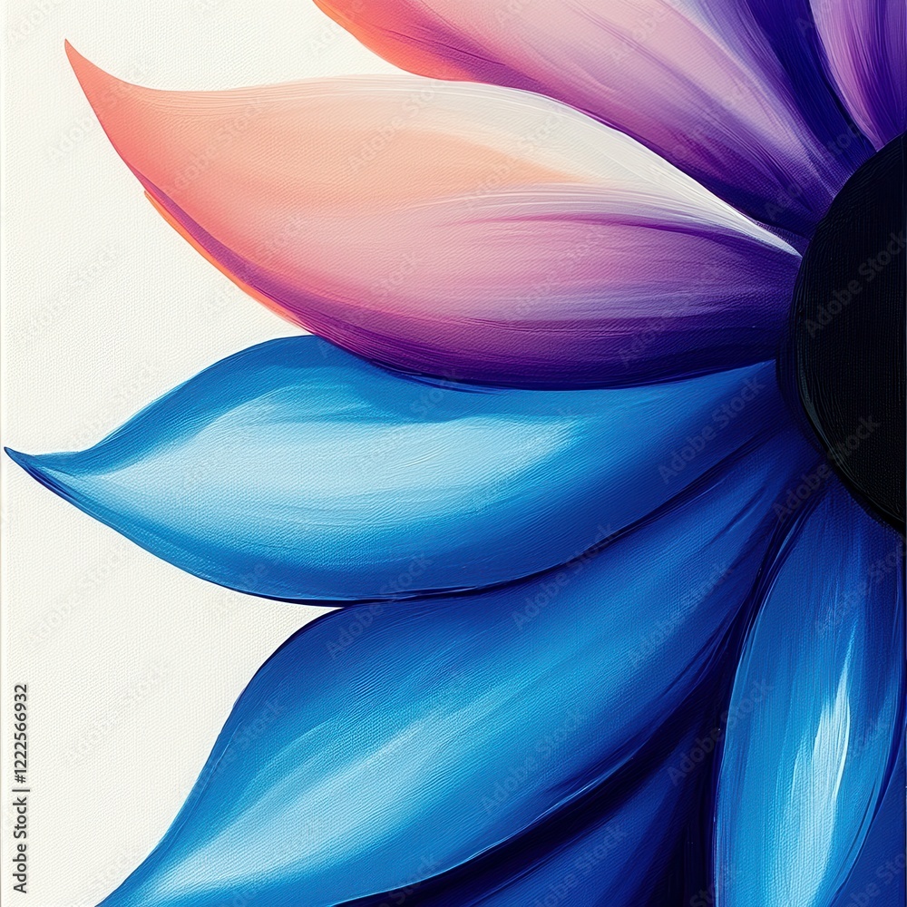 Obraz premium Vibrant Blue and Pink Abstract Flower with Soft Petals Design