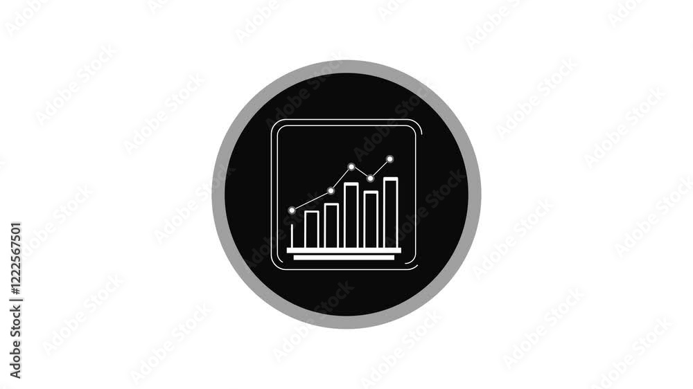 Business Growth Chart Icon Animation in 4K Motion Stock Video – Dynamic Growth Visualization, Financial Graphs, Data Analysis, Corporate Success, Marketing Insights and Economic Trends. Business Growth Chart Icon Animation in 4K Motion Stock Video – Dynamic Growth Visualization, Financial Graphs, Data Analysis, Corporate Success, Marketing Insights and Economic Trends.