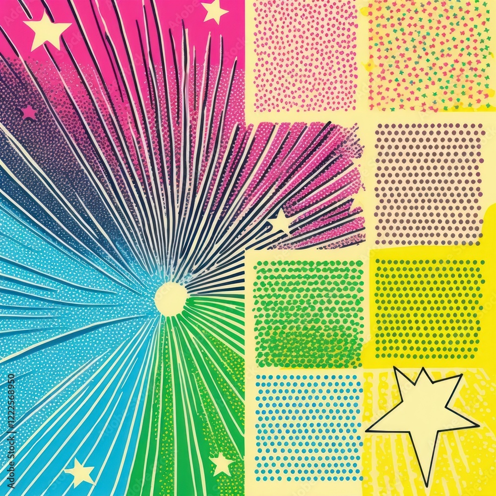 Fototapeta premium Comic of a star backgrounds pattern art.
