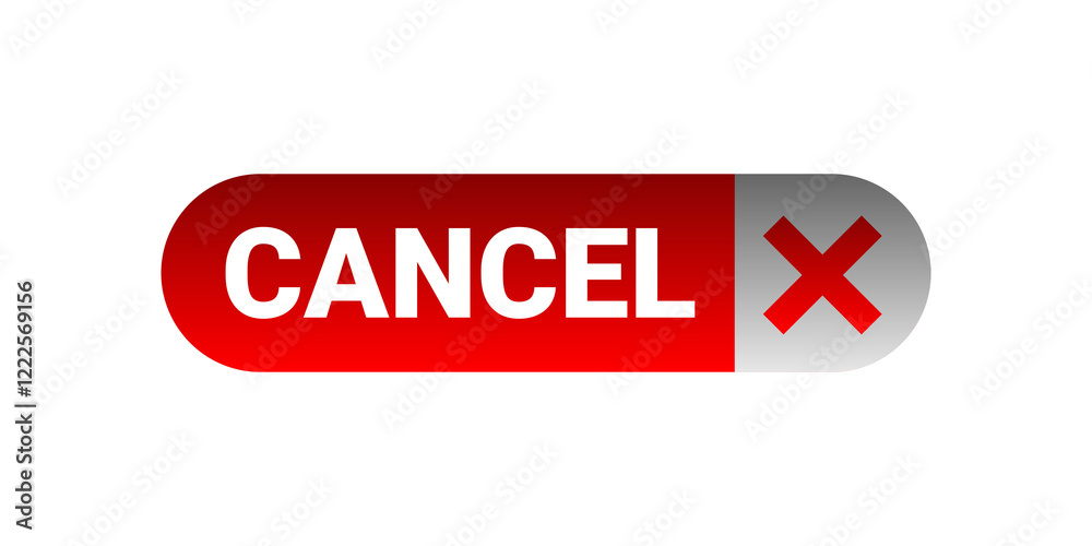 red cancel button with a cross symbol red cancel button with a cross symbol
