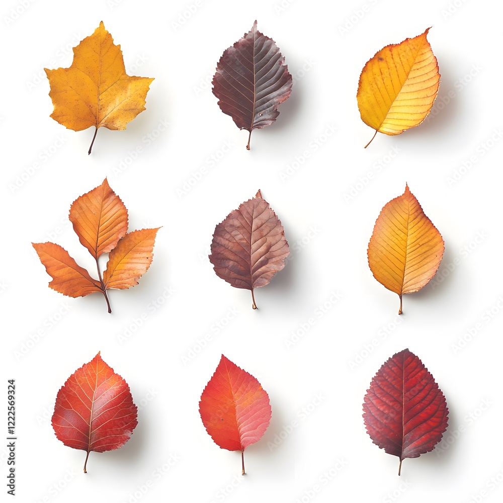 Obraz premium autumn leaves isolated on white