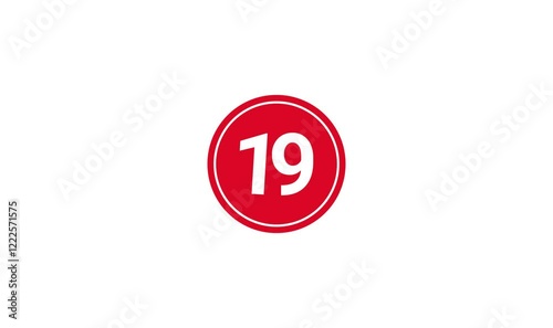 Bold Circle with Number 19 Simple Icon animation videos Design.