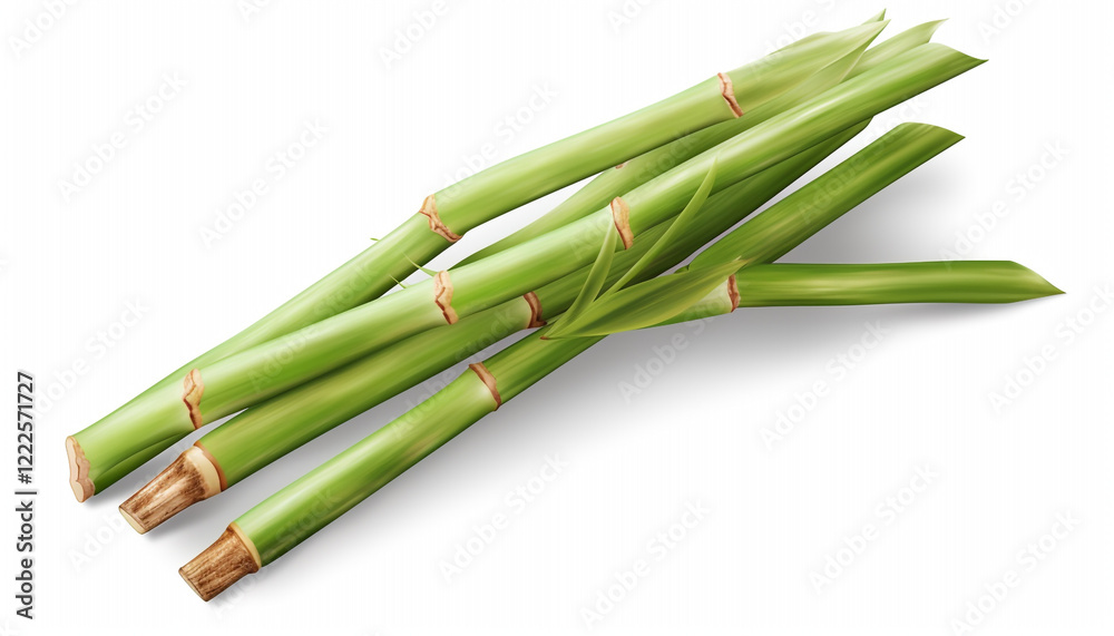 Obraz premium green bamboo on white