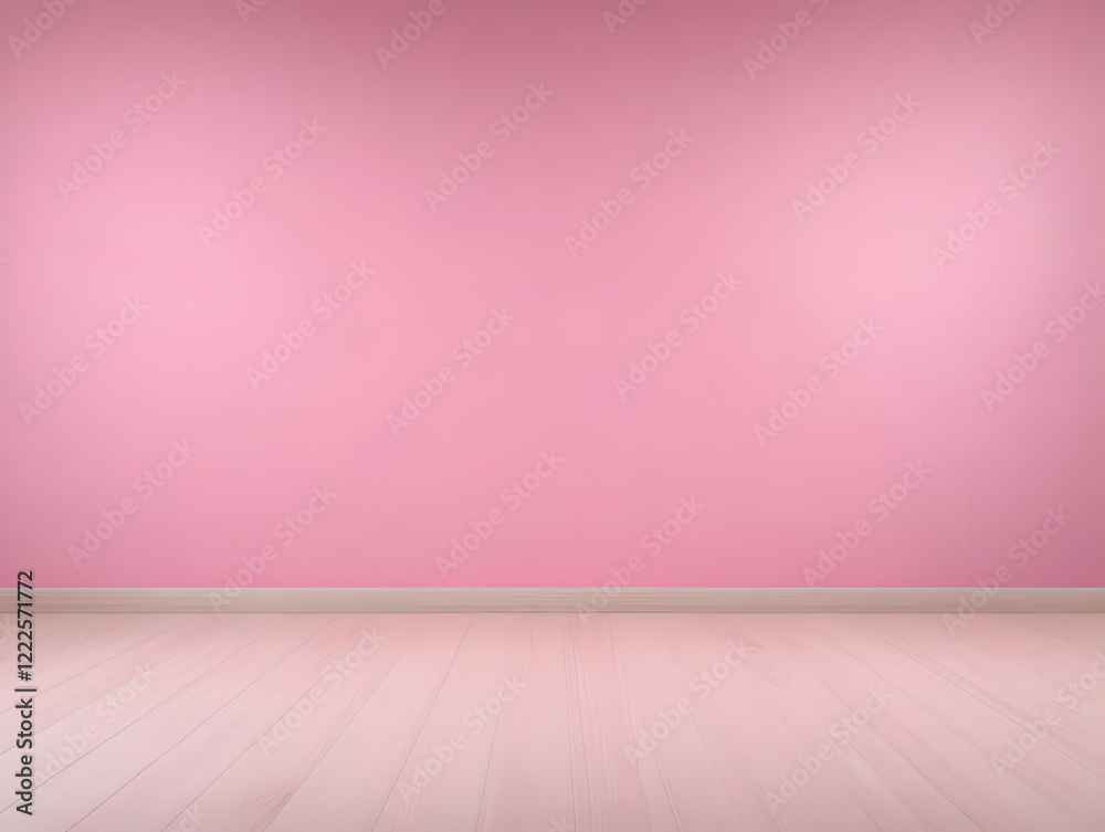 Empty Room with Pink Walls and Light Wooden Floor Perfect for Background or Display Empty Room with Pink Walls and Light Wooden Floor Perfect for Background or Display