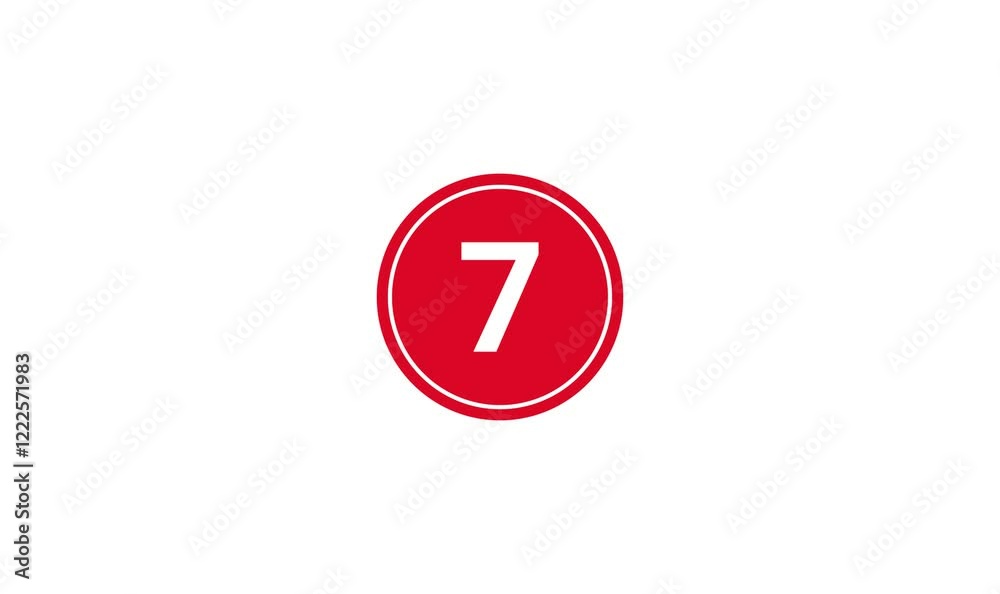 Bold Circle with Number 7 Simple Icon animation videos Design. Bold Circle with Number 7 Simple Icon animation videos Design.