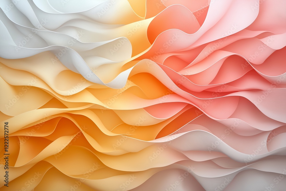 Obraz premium Subtle waves of color dance in a harmonious blend of warm and cool hues creating an abstract delight for the senses. Generative AI