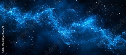 Celestial Nebula: A Cosmic Dance of Blue Energy
