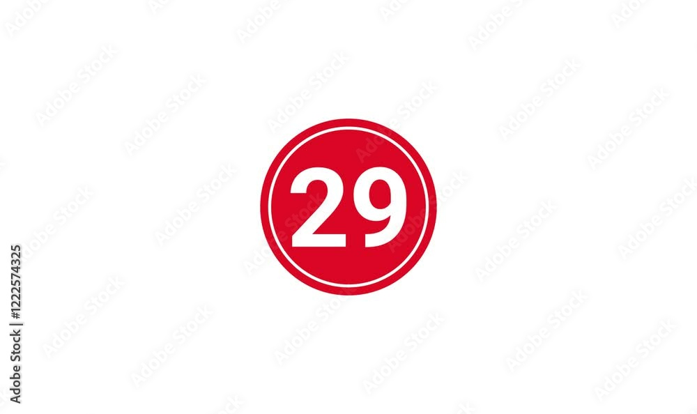 Bold Circle with Number 29 Simple Icon animation videos Design. Bold Circle with Number 29 Simple Icon animation videos Design.