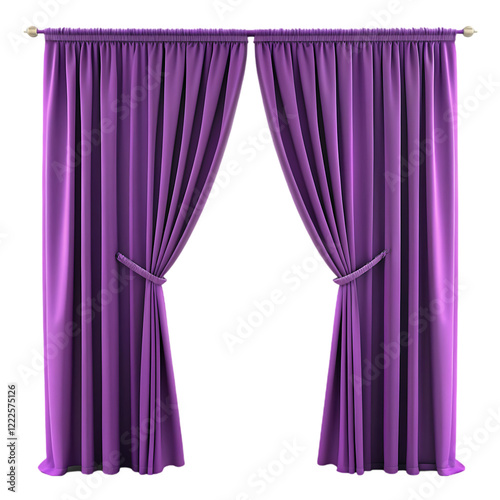 Elegant Purple Draped Curtains Interior Design home room rich decor style color stage     